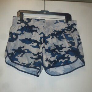 Athletic Works Blue & White Camouflage Athletic Shorts – Size Large (12–14)